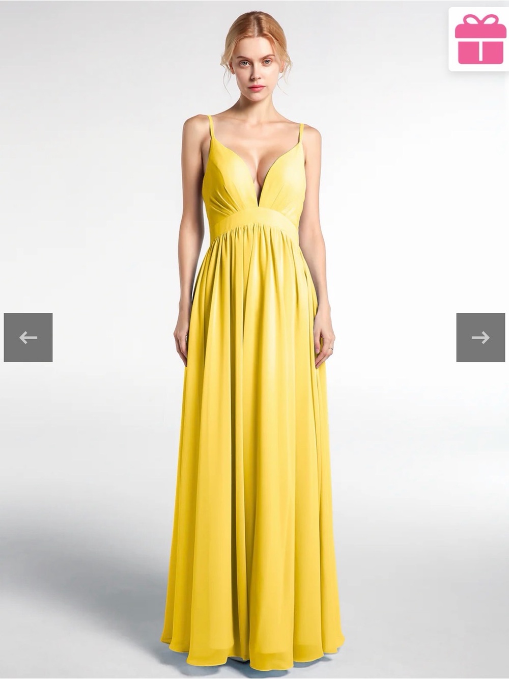 Sunshine V-Neck Spaghetti-Strap Yellow Maxi Dress